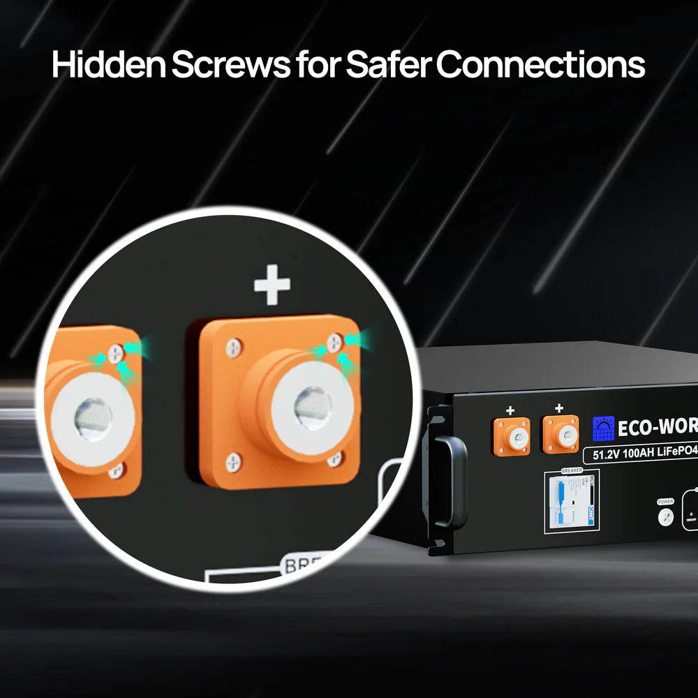 🔋 ECO-WORTHY 51.2V 100Ah LiFePO₄ battery (5.12 kWh) – 19" server rack model