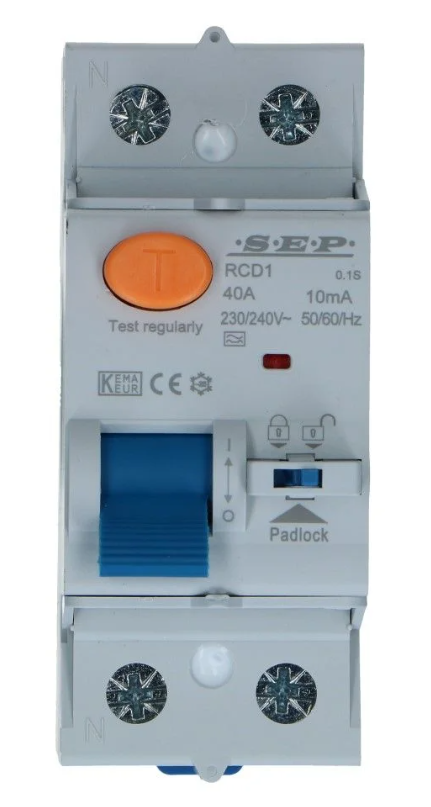 Aardlekschakelaar 63A 2 polig 30mA Type A 10kA RCD1