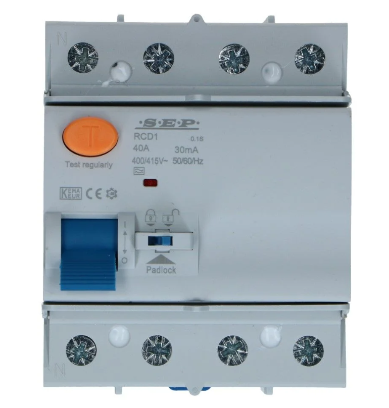 Aardlekschakelaar 63A 4 polig 30mA Type A 10kA RCD1
