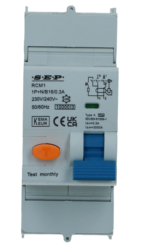 Aardlekautomaat B 25A 1 polig + nul 300mA 10kA RCM1