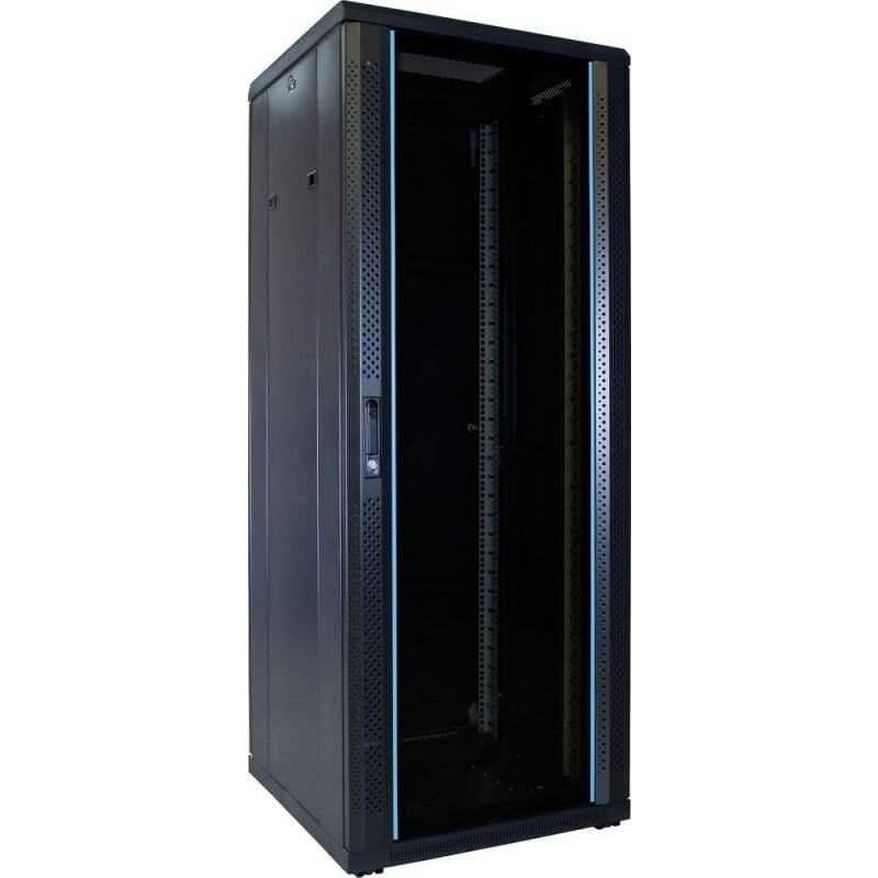 32U battery rack enclosure with glass door – 600×600×1600mm