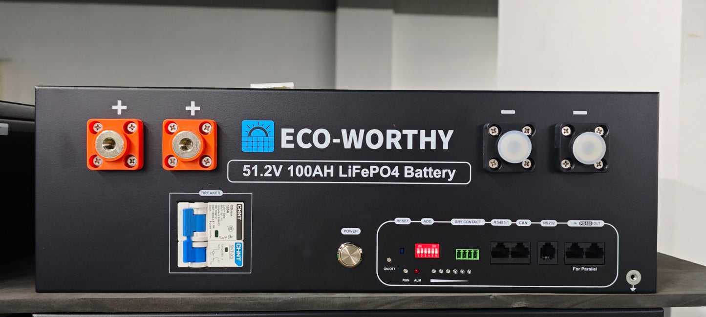 🔋 ECO-WORTHY 51.2V 100Ah LiFePO₄ battery (5.12 kWh) – 19" server rack model