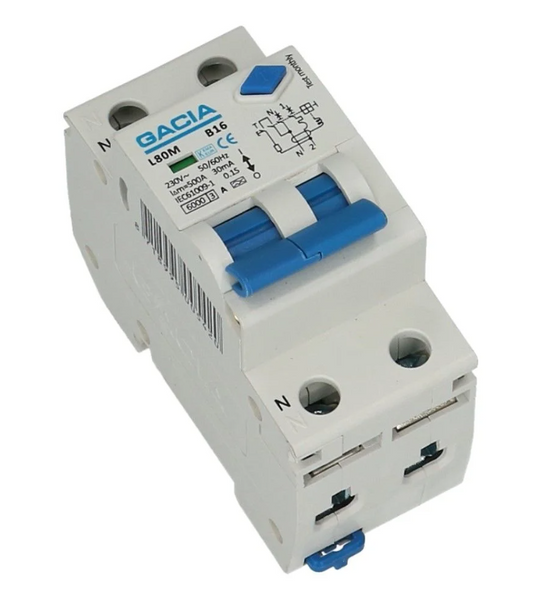 Aardlekautomaat B 16A 1 polig + nul 30mA