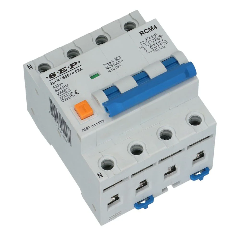 Aardlekautomaat B 32A 3 polig + nul 30mA 6kA