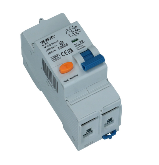 Aardlekautomaat B 16A 1 polig + nul 30mA 10kA RCM1