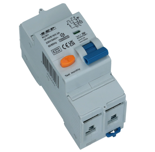Aardlekautomaat B 20A 1 polig + nul 30mA 10kA RCM1
