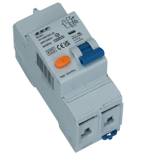 Aardlekautomaat B 32A 1 polig + nul 30mA 10kA RCM1