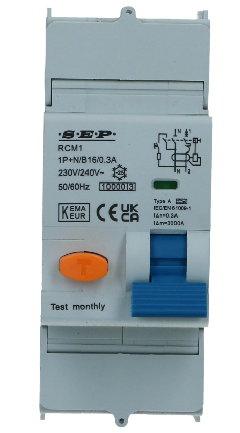 Aardlekautomaat B 20A 1 polig + nul 300mA 10kA RCM1