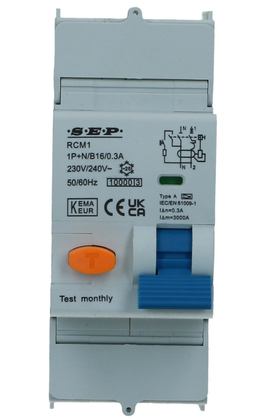Aardlekautomaat B 40A 1 polig + nul 300mA 10kA RCM1