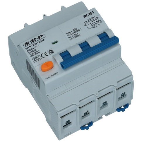 Aardlekautomaat B 40A 3 polig + nul 30mA 10kA RCM1