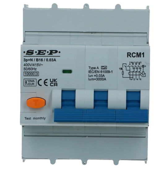 Aardlekautomaat B 32A 3 polig + nul 300mA 10kA RCM1
