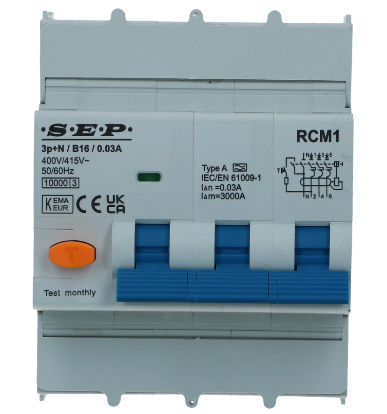 Aardlekautomaat B 40A 3 polig + nul 300mA 10kA RCM1