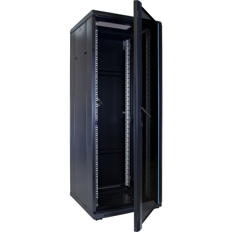 32U battery rack enclosure with glass door – 600×600×1600mm